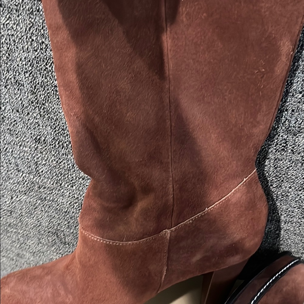 New WB Cole Haan Nola Slouch Brown Sequoia Suede Boots - Picture 8 of 15